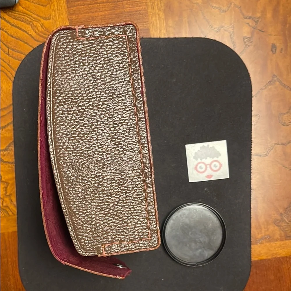 Elegant Brown Leather camera lens Case with Vivitar 55m lens